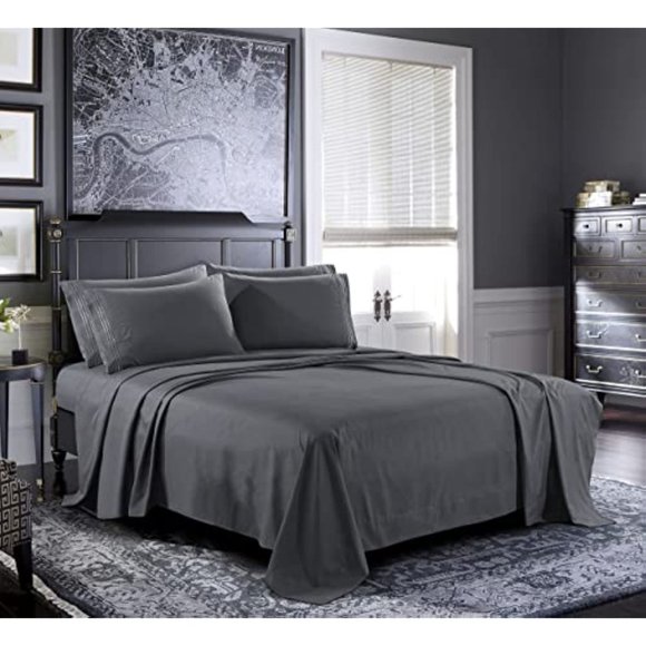 6 Piece Bed Sheets - Cal King, King, Queen , Full  Sheet Set [6-Piece,] - Hotel - Picture 11 of 12